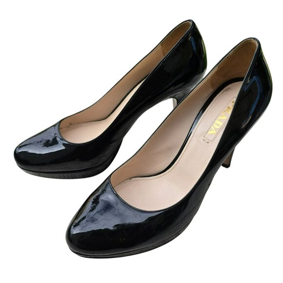 Prada Womens Black Patent Leather High Heel Pumps Size 9 (40.5) JJ4099 - Picture 7 of 16